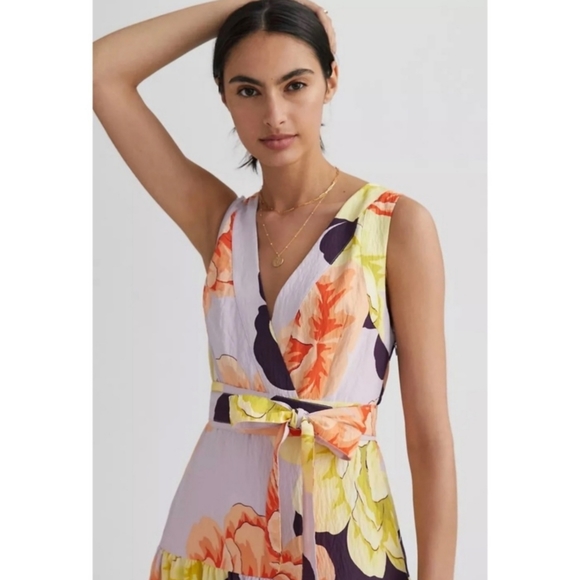 Anthropologie Maeve Floral Wrap Maxi Dress Size/16W - Picture 4 of 9